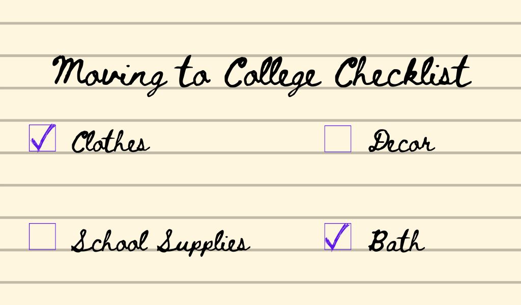 Moving to College Checklist