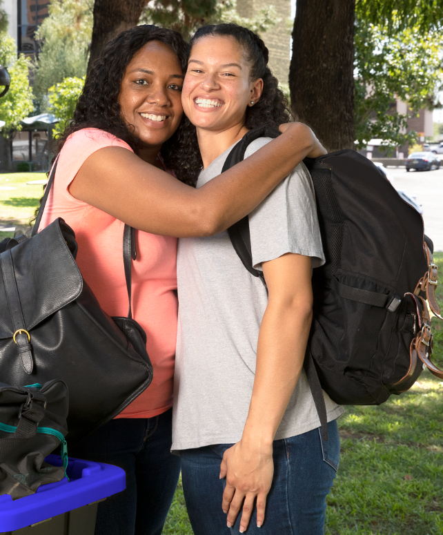 MomDaughter Mom and Daughter on Move-in Day