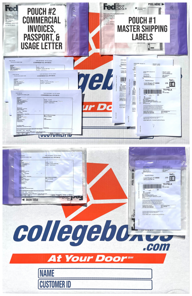 International Shipping, labeling master box
