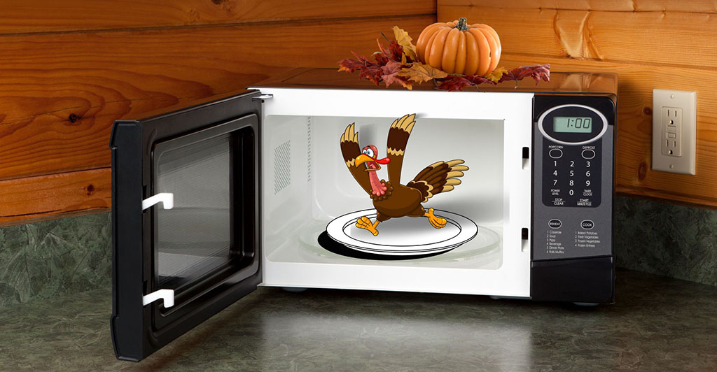 animated turkey inside microwave