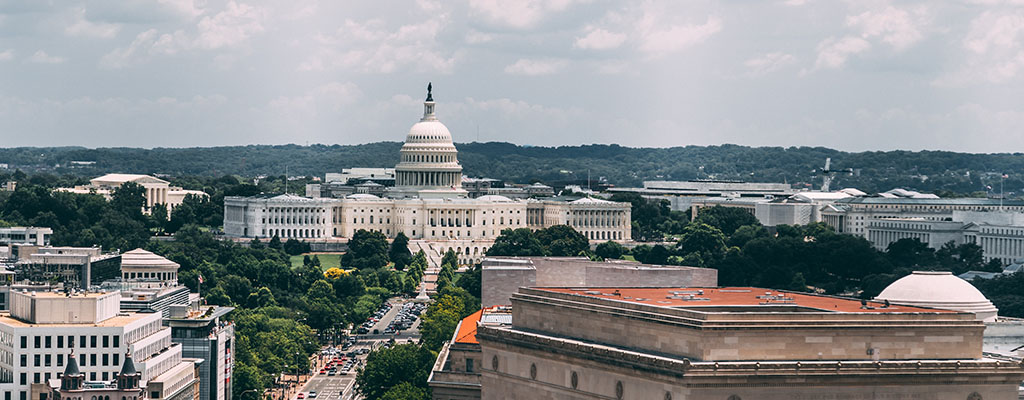 Arial photo taken of Washington, D.C