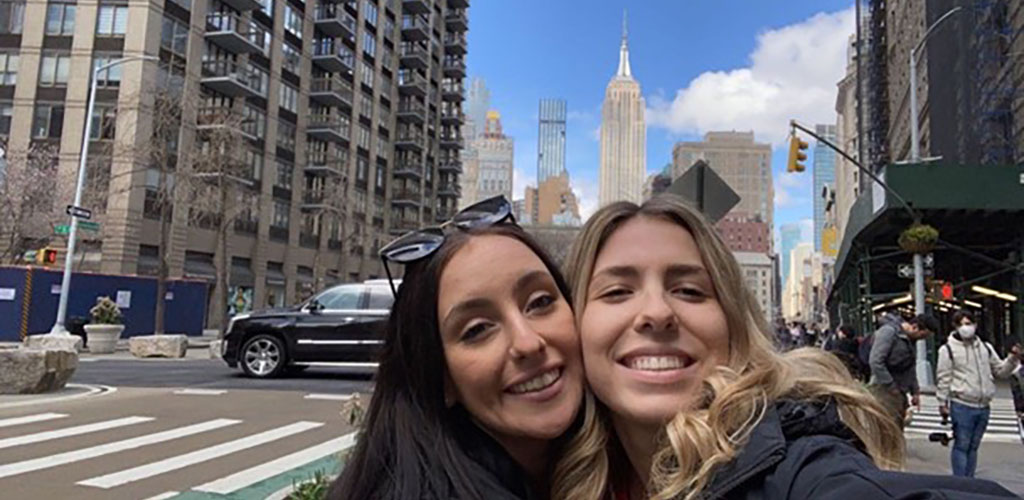 Roommates taking a selfie in New York City