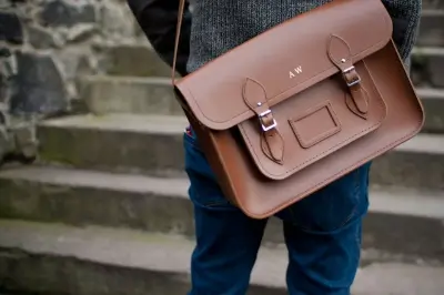 Messenger bag with initials embroidered on