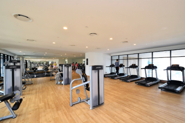 Empty gym with treadmills and other equipment