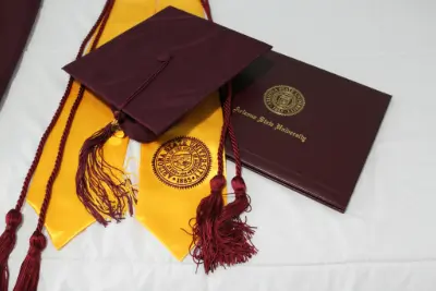 ASU diploma, cap, and tassels
