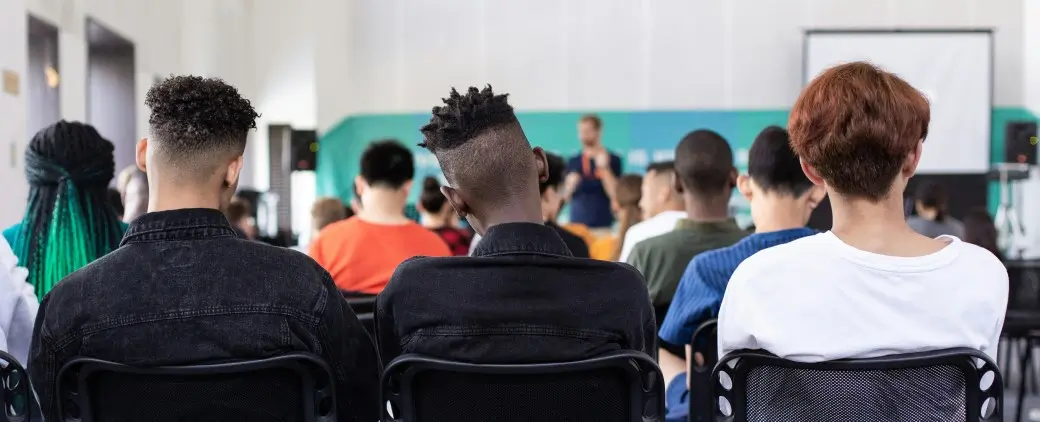 College students in a classroom.